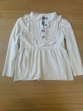 Matilda Jane Cream Long-Sleeve Ruffle Dot Top